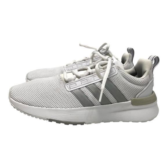 Adidas Racer TR21 White Silver Athletic Running Cloudfoam Shoes Women’s 7 - Picture 2 of 12
